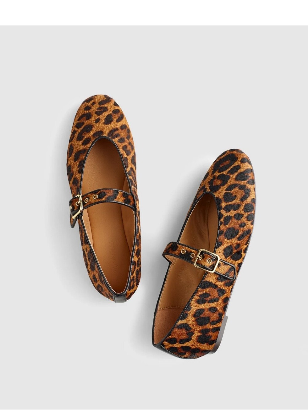 Madewell Remy Mary Jane Flat Leopard Print - Black & Brown 6.5